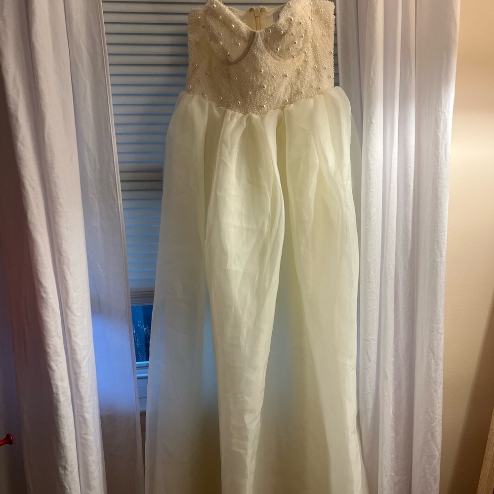 Oh Polly Cream Beaded Dress